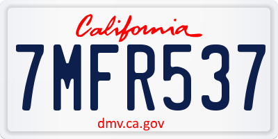 CA license plate 7MFR537