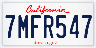 CA license plate 7MFR547