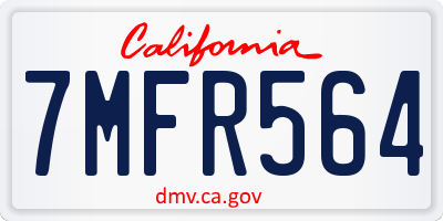 CA license plate 7MFR564
