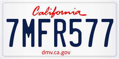CA license plate 7MFR577