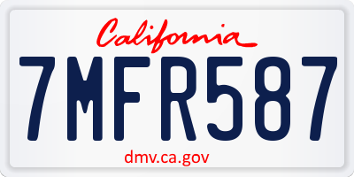 CA license plate 7MFR587