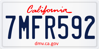 CA license plate 7MFR592