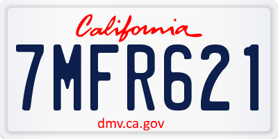 CA license plate 7MFR621