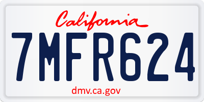 CA license plate 7MFR624
