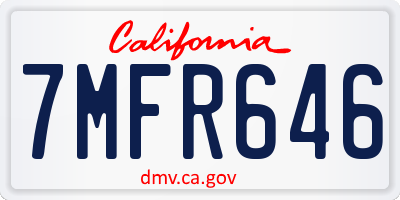 CA license plate 7MFR646