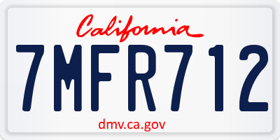 CA license plate 7MFR712