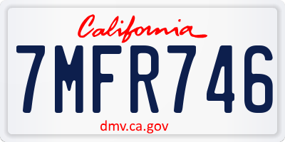 CA license plate 7MFR746