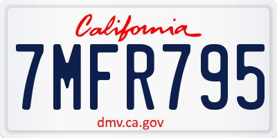 CA license plate 7MFR795