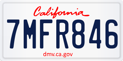 CA license plate 7MFR846
