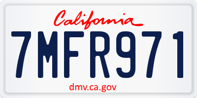CA license plate 7MFR971