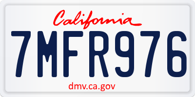 CA license plate 7MFR976