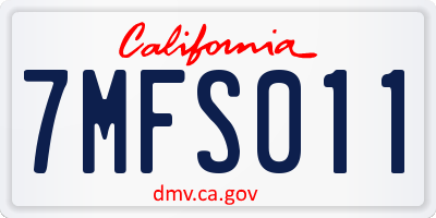 CA license plate 7MFS011
