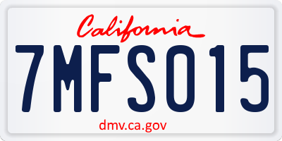 CA license plate 7MFS015