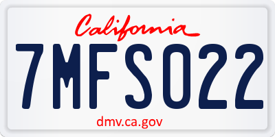 CA license plate 7MFS022