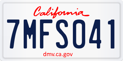 CA license plate 7MFS041