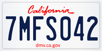 CA license plate 7MFS042