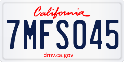 CA license plate 7MFS045