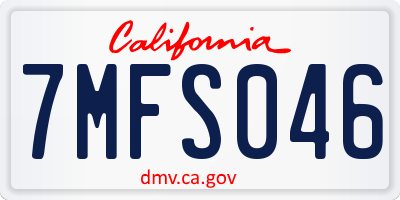 CA license plate 7MFS046