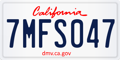 CA license plate 7MFS047