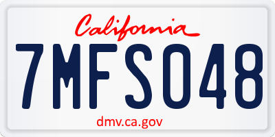 CA license plate 7MFS048