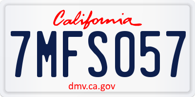 CA license plate 7MFS057