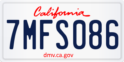 CA license plate 7MFS086