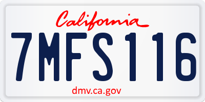 CA license plate 7MFS116