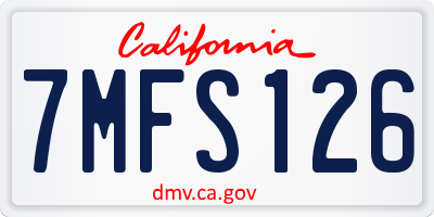 CA license plate 7MFS126