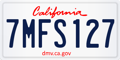 CA license plate 7MFS127