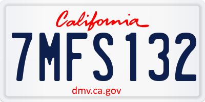 CA license plate 7MFS132