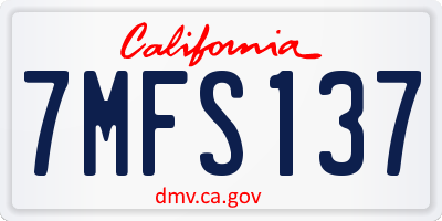 CA license plate 7MFS137