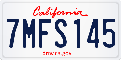 CA license plate 7MFS145