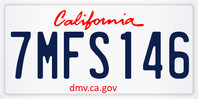 CA license plate 7MFS146