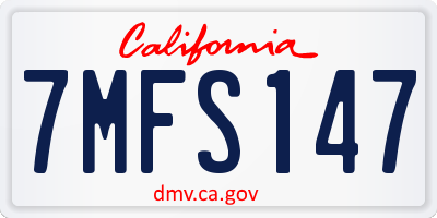 CA license plate 7MFS147