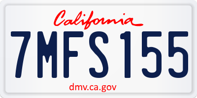 CA license plate 7MFS155