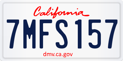 CA license plate 7MFS157