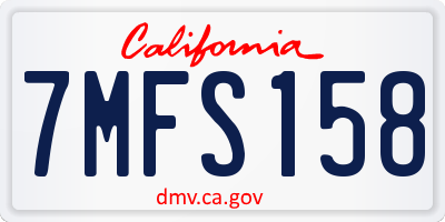 CA license plate 7MFS158