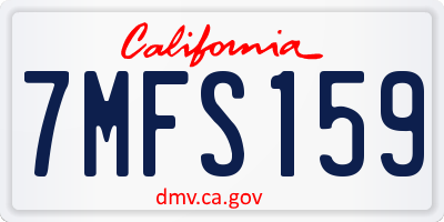 CA license plate 7MFS159