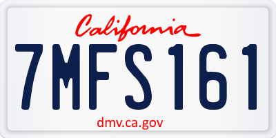 CA license plate 7MFS161