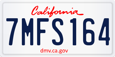CA license plate 7MFS164