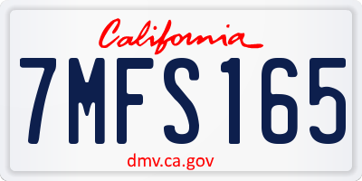 CA license plate 7MFS165