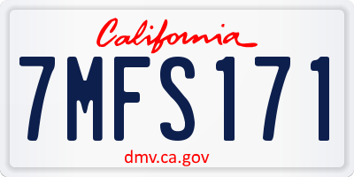CA license plate 7MFS171