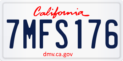 CA license plate 7MFS176