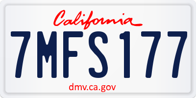 CA license plate 7MFS177