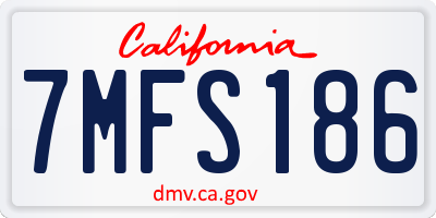 CA license plate 7MFS186