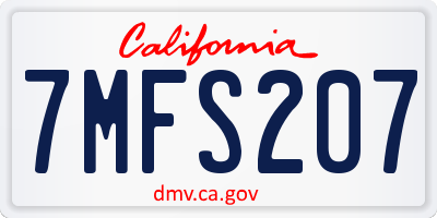 CA license plate 7MFS207