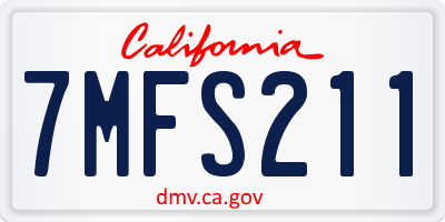 CA license plate 7MFS211