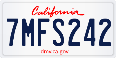 CA license plate 7MFS242