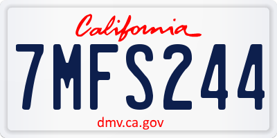 CA license plate 7MFS244