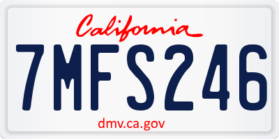 CA license plate 7MFS246